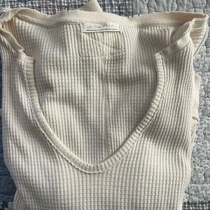 Free People oversized waffle knit sweater